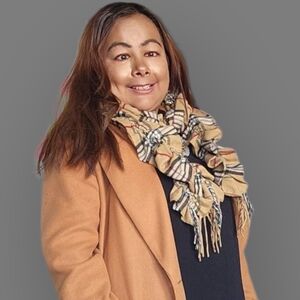 Lord & Taylor Womens Tan Plaid Scarf